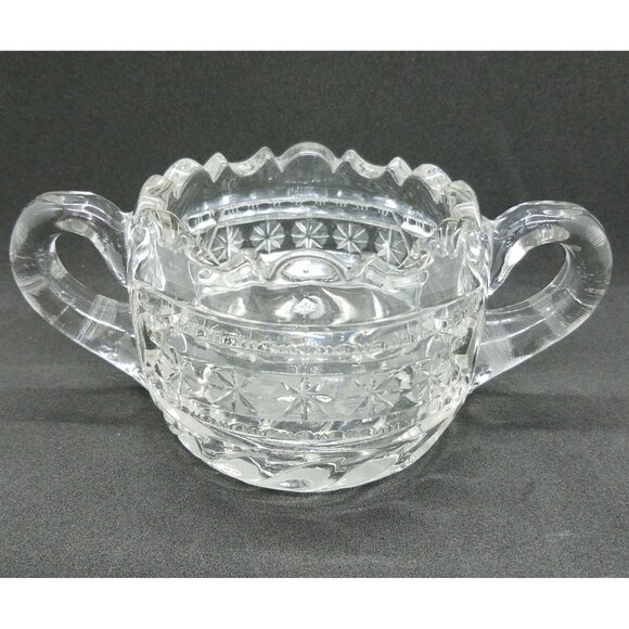 Antique EAPG McKee Innovation Sugar Bowl #407 Clear Early American Pressed Glass - Picture 1 of 6